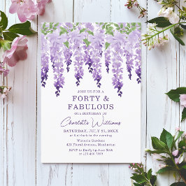 Convites Watercolor Wisteria Quarenta e Fabulosa Chic