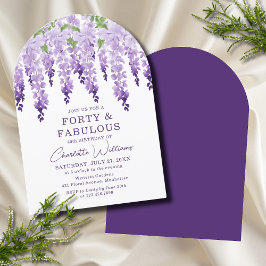 Convites Watercolor Wisteria Quarenta e Fabulosa Chic