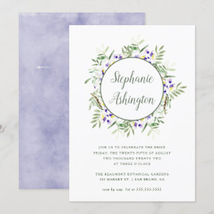 Convites Watercolor Wisteria Wreath Chá de panela Invite