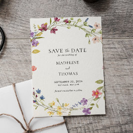 Convites Watercolor Wreath Floral Wedding Save The Date