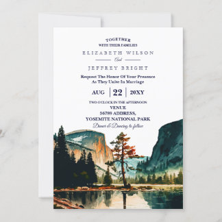 Convites Watercolor Yosemite National Park Casamento Ca EUA