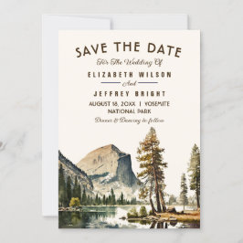 Convites Watercolor Yosemite National Park Casamento Ca US 