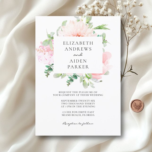 Convites Watercolour Botanical Spring Wedding Collection (Watercolor Botanical Spring Wedding Collection Invitation. Print & Download available.)