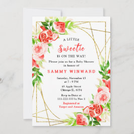 Convites Watermelon and Pomegranate Baby Shower