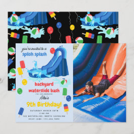 Convites Waterslide Summer Splish Splash Photo Birthday