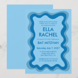 Convites Wavy Frame Moderno, Bar Personalizado de Chic, Bat