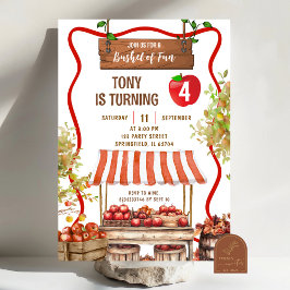 Convites Wavy Quirky Orchard Patch Gênero Neutro Aniversári