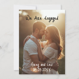 Convites We Are Engaged Photo Announcement Card
