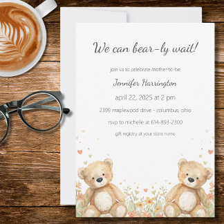 Convites We Can Bear-ly Wait Baby Shower Invitation