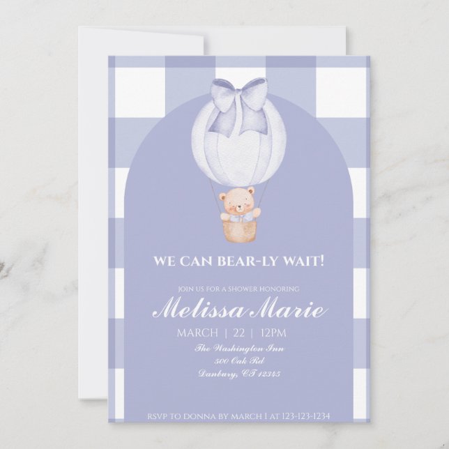 Convites We Can Bear-ly Wait Baby Shower Invite (Frente)