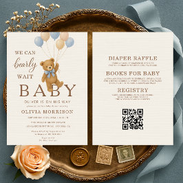 Convites We Can Bearly Wait All in One Baby Boy Shower