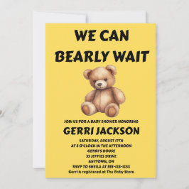 Convites We Can Bearly Wait Baby Shower