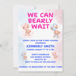 Convites We Can Bearly Wait Baby Shower