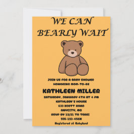 Convites We Can Bearly Wait Baby Shower