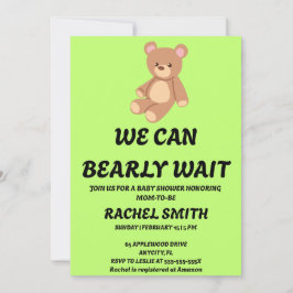 Convites We Can Bearly Wait Baby Shower