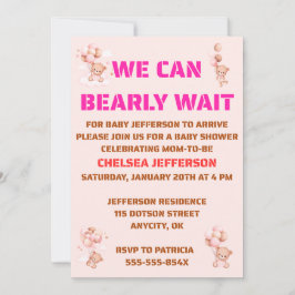 Convites We Can Bearly Wait Baby Shower