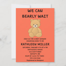 Convites We Can Bearly Wait Baby Shower
