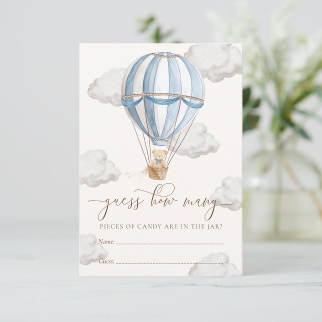 Convites We Can Bearly Wait Baby Shower Guess How Many Card (Em pé/Frente)