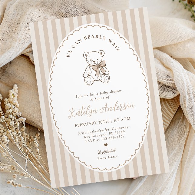 Convites We Can Bearly Wait Baby Shower Invitation (Criador carregado)