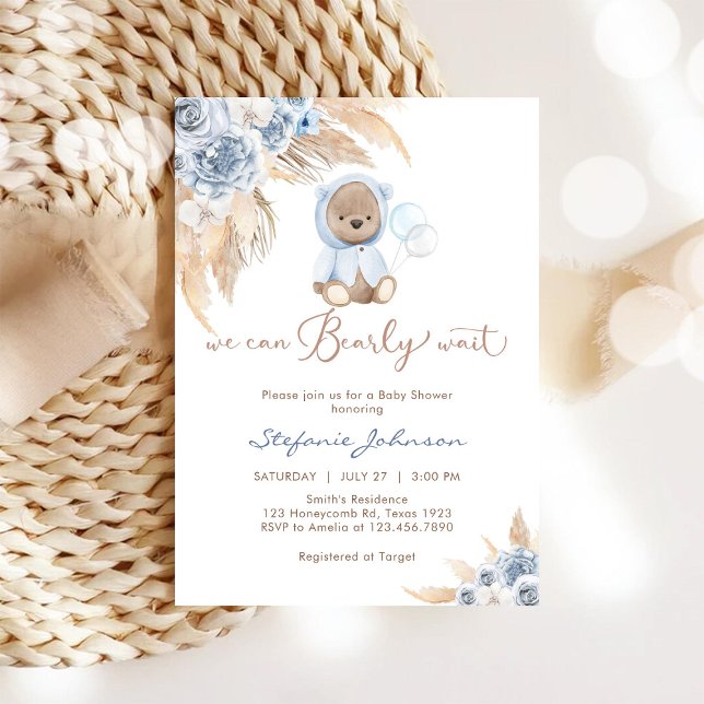 Convites We Can Bearly Wait Baby Shower Invitation (Criador carregado)