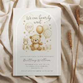Convites We Can Bearly Wait Baby Shower Invitation