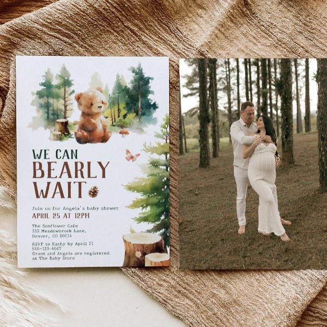 Convites We Can Bearly Wait Baby Shower Invitation Photo (Criador carregado)