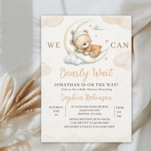 We Can Bearly Wait Boho Teddy Bear Baby Shower