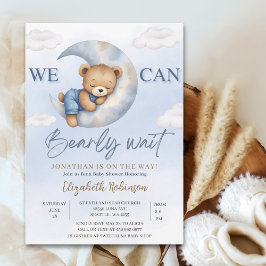 Convites We can Bearly wait - Cute Bear Baby shower boy