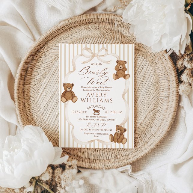 Convites We Can Bearly Wait Elegant Baby Shower (Criador carregado)