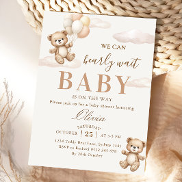 Convites We Can Bearly Wait Elegant Teddy Baby Shower