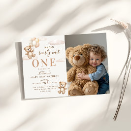 Convites We Can Bearly Wait Elegant Teddy Birthday Photo