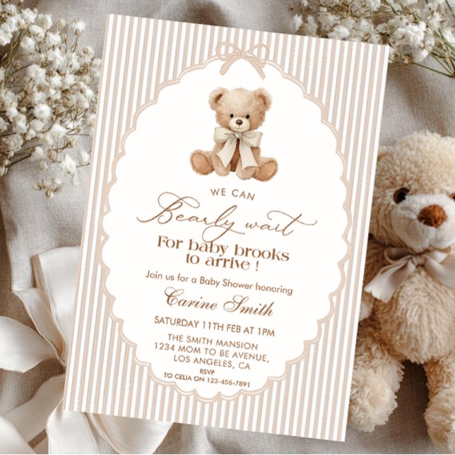 Convites We Can Bearly Wait Gender Neutral Baby Shower (Criador carregado)