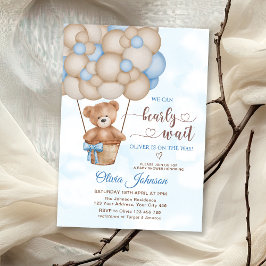 Convites We Can Bearly Wait Hot Air Balloon Baby Shower