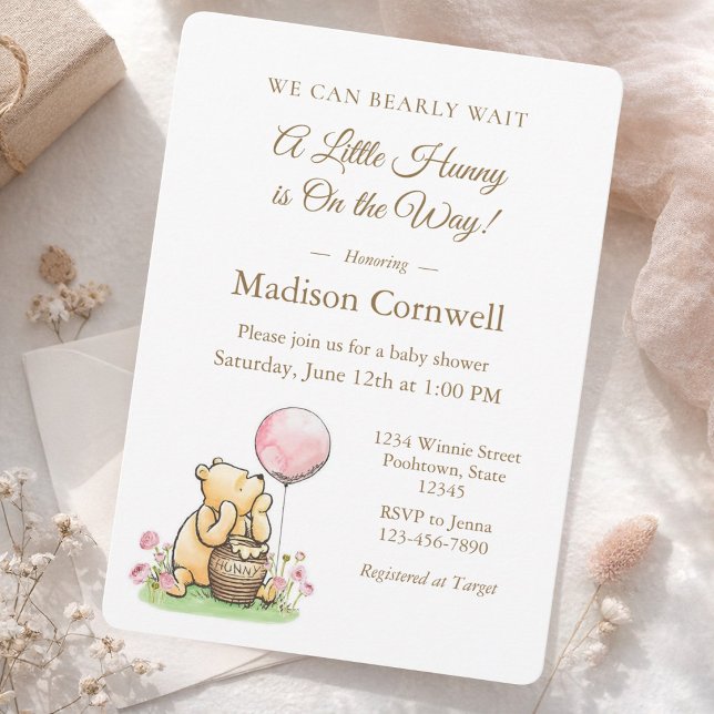 Convites We Can Bearly Wait Pooh Baby Shower Neutral  (Criador carregado)