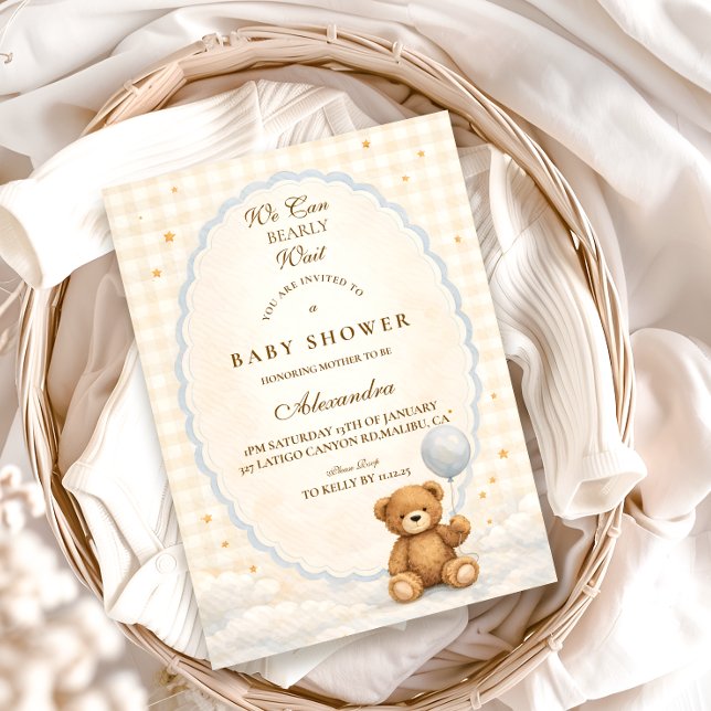 Convites We Can Bearly Wait Teddy Bear Baby Shower (Criador carregado)