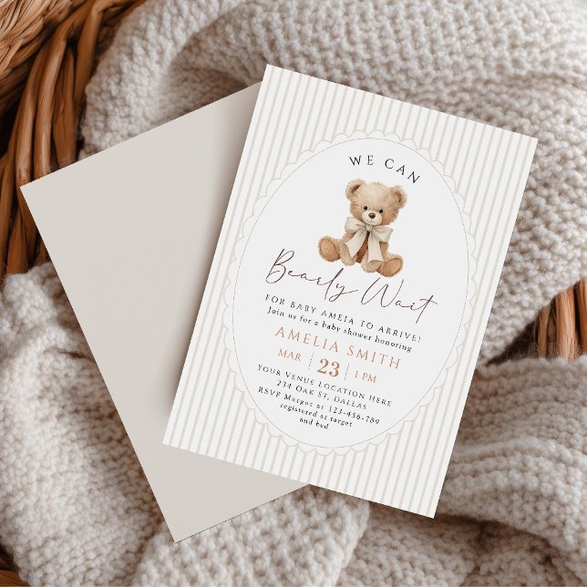 Convites We Can Bearly Wait Teddy Bear Baby Shower (Criador carregado)