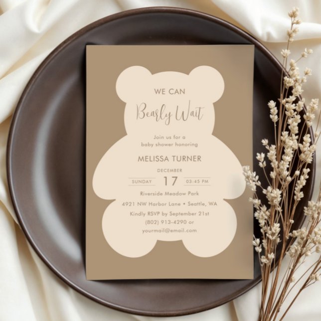 Convites We Can Bearly Wait Teddy Bear Baby Shower (Criador carregado)