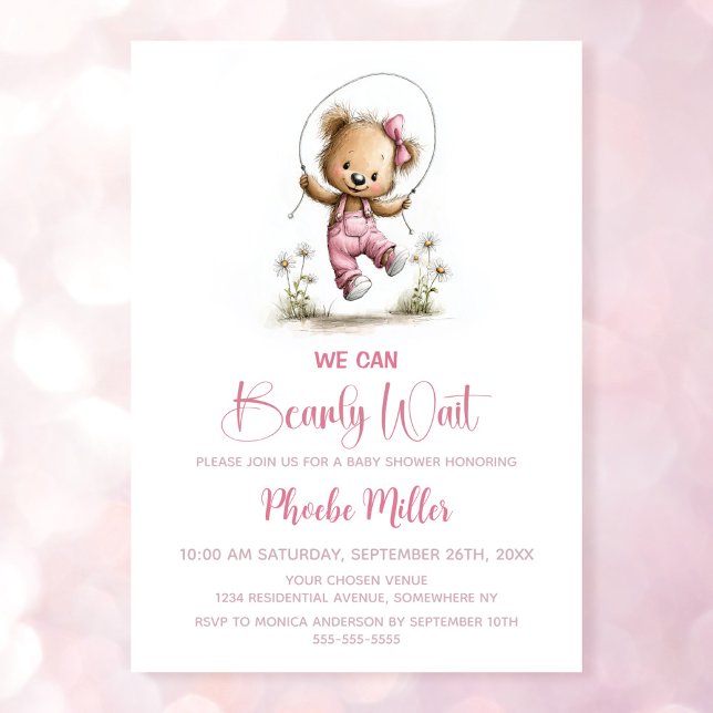 Convites We Can Bearly Wait Teddy Bear Baby Shower (Criador carregado)