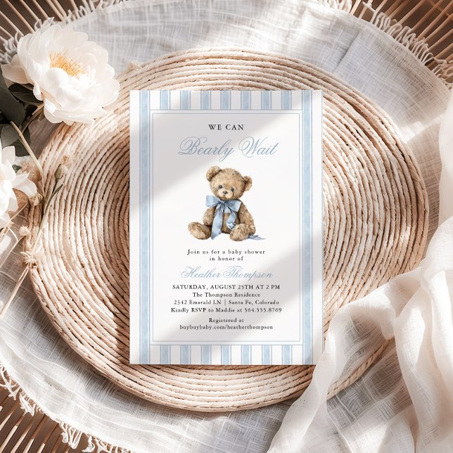 Convites We Can Bearly Wait Teddy Bear Baby Shower (Criador carregado)