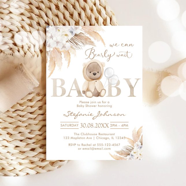 Convites We Can Bearly Wait Teddy Bear Baby Shower (Criador carregado)