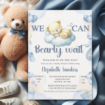 We can Bearly wait - Teddy Bear Baby Shower Boy