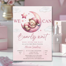Convites We can Bearly wait - Teddy Bear Baby shower Girl