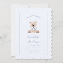 Convites We Can Bearly Wait Teddy Bear Blue Baby Shower