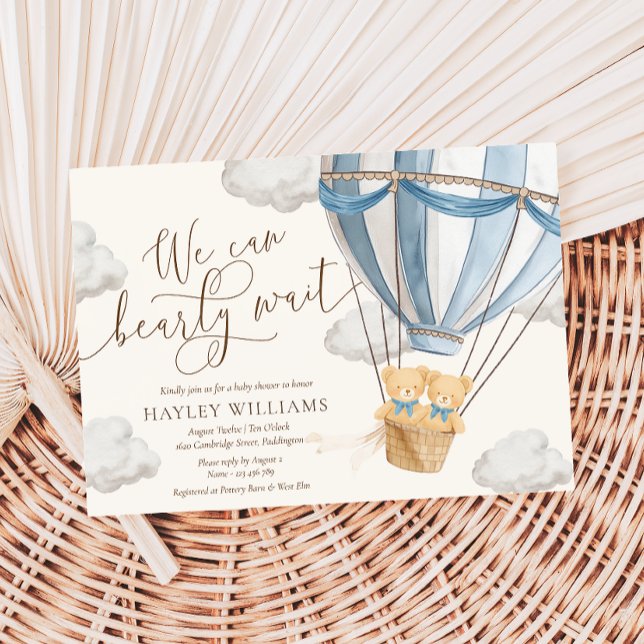 Convites We Can Bearly Wait Twins Baby Shower Invitation (Criador carregado)