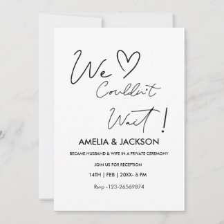 Convites We Couldn’t Wait,Wedding  Reception Invitation 