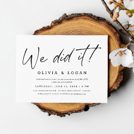 Convites We Did It! Chic Modern Script Wedding Elopement