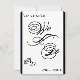 Convites We Do, Black & White Wedding Invitation