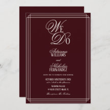 We Do Burgundy Old Money Wedding