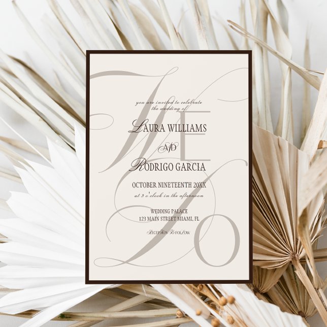 Convites We Do Espresso Old Money Wedding Invitation (Criador carregado)