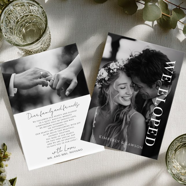 Convites We eloped Photo card Elopement Announcement (Criador carregado)
